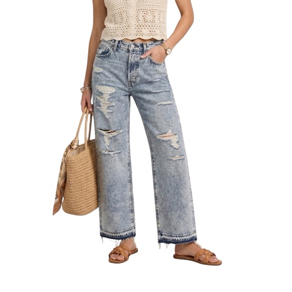 Levi's Ribcage Light Blue Cotton High Rise Ripped Jeans Size: 25 x27 - Picture 11 of 11